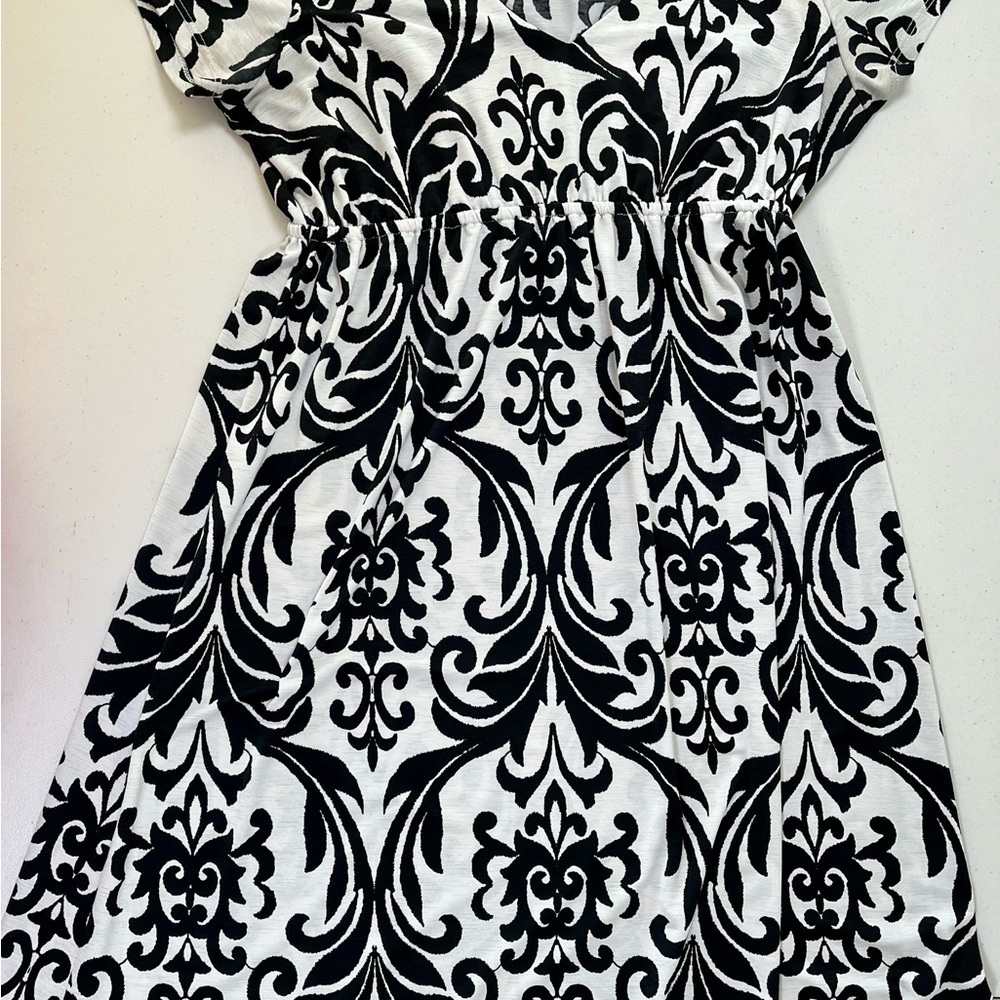 R Rouge Black and Cream V neck Dress - Picture 8 of 14